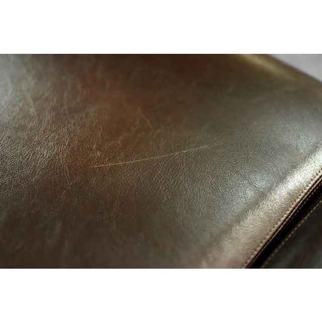 Mid-Century Modern German 2-Seater Brown Steel Frame Lounge Sofa, 1970s For Sale - Image 11 of 18