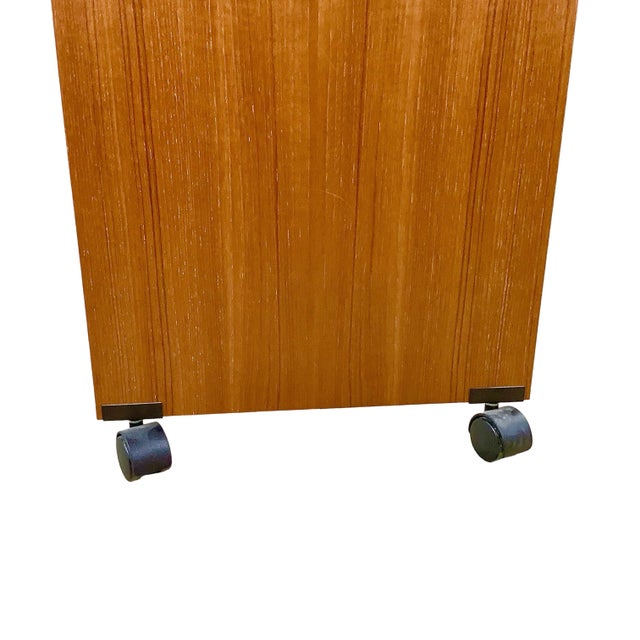 Vintage Mid-Century Modern Teak Rolling Desk or Console Table For Sale - Image 16 of 18