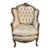 French Louis XVI White Bergere Tufted Wingback Arm Chair - Down Cushion #2 For Sale