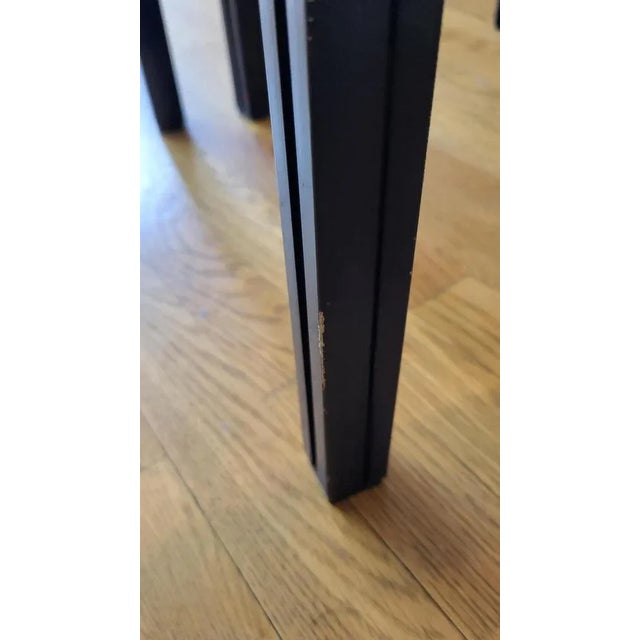 French Nesting Tables in Blue Lacquered Metal with Glass Tops by Pierre Vandel, 1970s, Set of 3 For Sale - Image 10 of 13