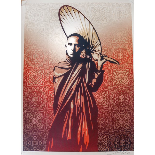 Shepard Fairey (Obey), Burmese Monk, 2009, Screenprint For Sale