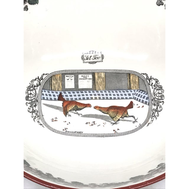Ceramic 1920s English Adams “Old English Sports” Set to Cockfighting Bowl For Sale - Image 7 of 10