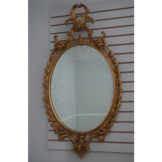 Traditional Pair Mirror Fair Colonial Williamsburg Oval Looking Glass Mirrors For Sale - Image 3 of 12