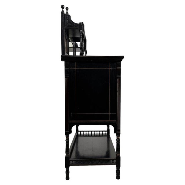 19th Century Antique English Ebonised Aesthetic Movement Cabinet For Sale - Image 6 of 11