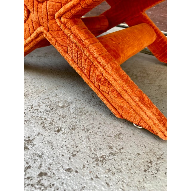 1970s Pair of Billy Baldwin Style X Bench Ottomans For Sale - Image 9 of 12