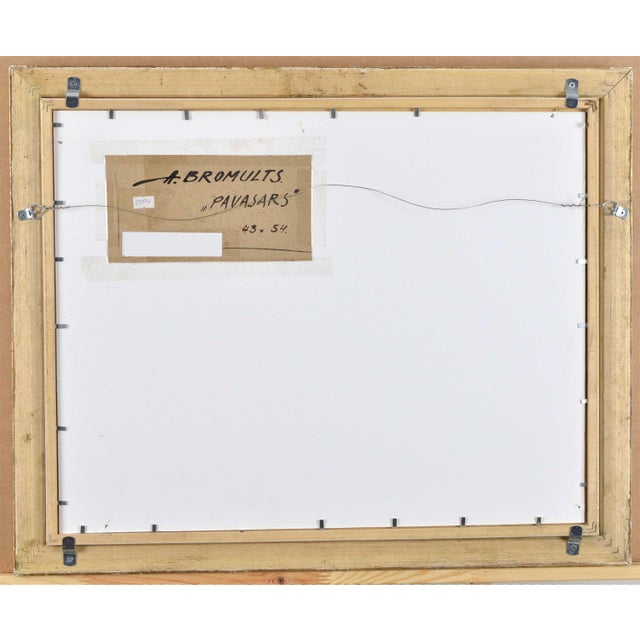 Alfejs Bromults, Apple Tree Blooming, 1969, Oil on Cardboard For Sale - Image 4 of 6