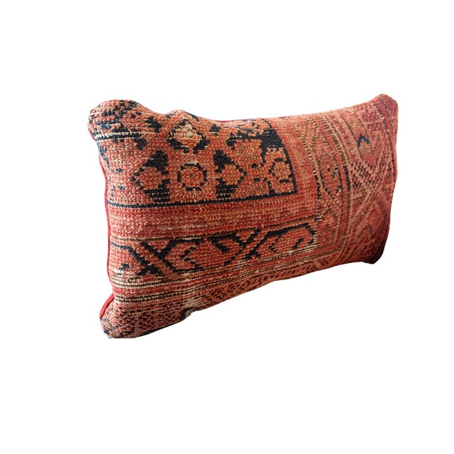 Tribal Antique Lumbar Malayer Rug Pillow Fagment 14.5" by 9" For Sale - Image 3 of 6
