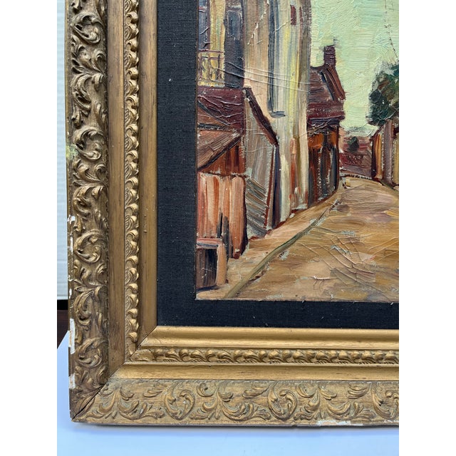 Early 20th Century Antique Original European Street Scene Painting For Sale - Image 5 of 11