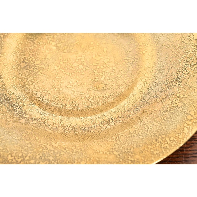 Metal Tiffany Studios New York Bronze Doré Plate or Shallow Bowl For Sale - Image 7 of 11