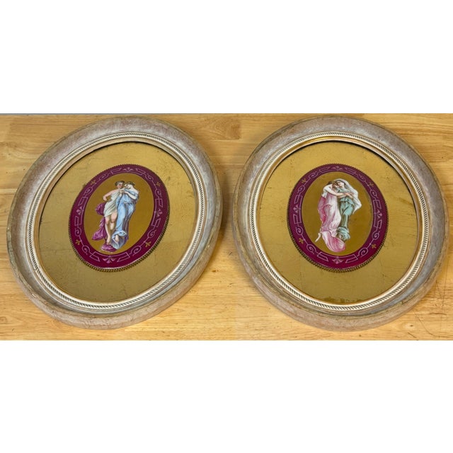 Pair Old Paris Porcelain Allegorical Plaques Depicting Joys and Sorrows of Love For Sale - Image 12 of 14