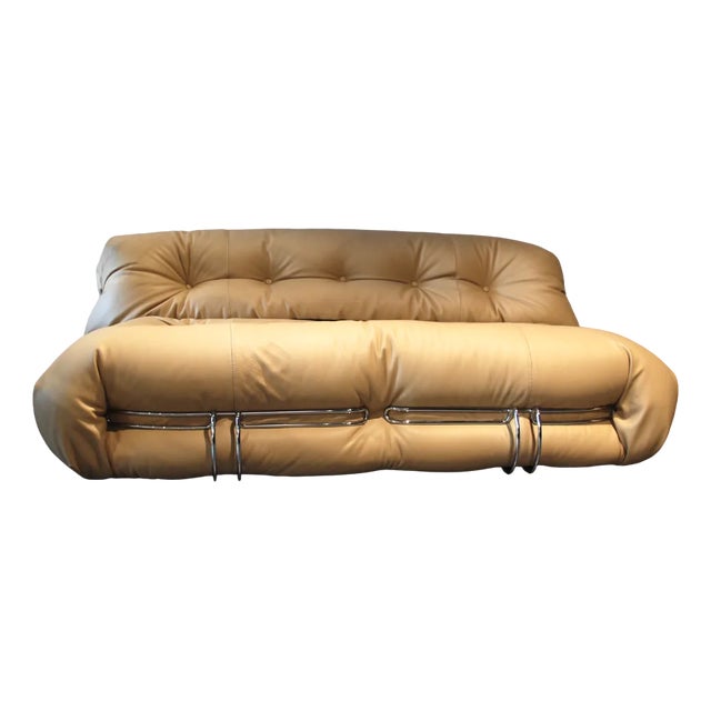 Leather Soriana Sofa by Afra and Tobio Scarpa for Cassina For Sale