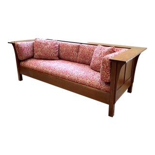 Stickley Mission Oak Prairie Settle Sofa For Sale