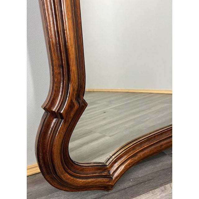 Vintage French Wall Mirror in Oak For Sale - Image 4 of 8