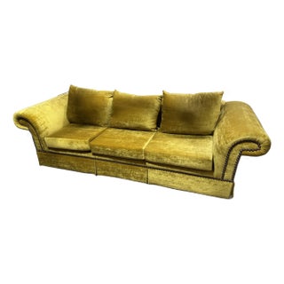 Attributed to Kreiss Nailhead Trim Velvet Sofa For Sale