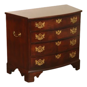 Madison Square Chippendale Style Mahogany Bowfront Bachelor's Chest
