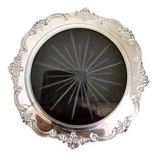 Vintage Sterling Silver and Cut Glass Bon Bon Dish For Sale