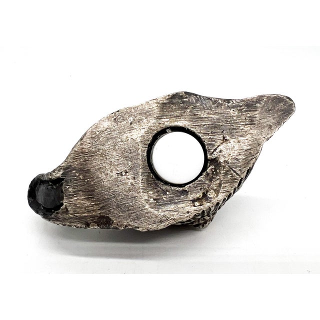 Arthur Court Vintage Mid-Century Modern Pewter Silver Toned Snail Salt Shaker — Figural Escargot Design For Sale - Image 4 of 9