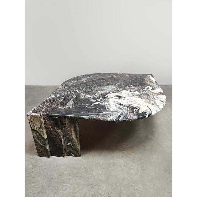 Classy and stylish, these beautiful vintage marble coffee tables, attributed to La Roche Bobois, are truly exceptional....