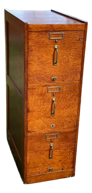 Antique 3 Drawer Oak Filing Cabinet