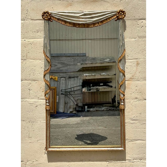 Traditional Vintage Regency Gilt Tipped Swag Mirror For Sale - Image 3 of 10