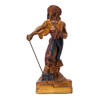 Large Pirate Armor Bronze 10 ½ in Tall Bookend Circa 1928 For Sale