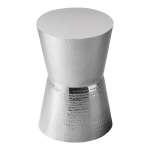 Dimple Round 12"W Accent Table, Silver