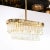 Mid-Century Modernist Oval Form Two-Tier Brass, Nickel & Cut Crystal Chandelier For Sale - Image 4 of 12