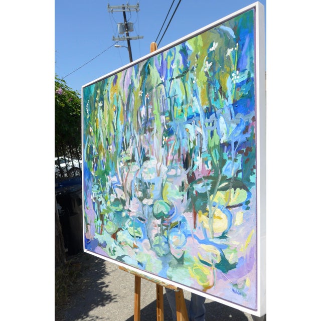 2020s "Monet Lily Pond " Monumental Landscape Oil Painting For Sale - Image 5 of 9