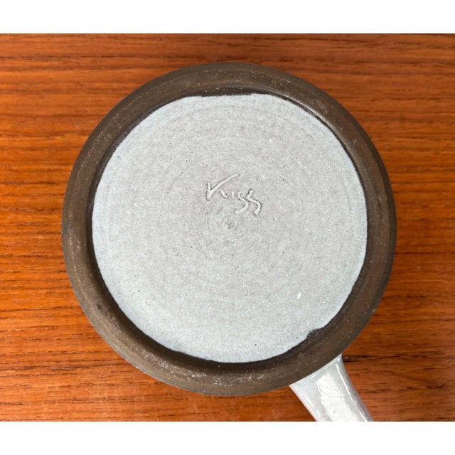 Mid-Century Modern Danish Studio Pottery Bowl with Handle by Zoltan Kiss Keramik, 1960s For Sale - Image 16 of 18