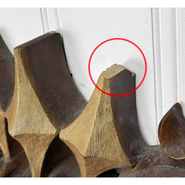 Vintage 38" Heraldry Coat of Arms Wall Art Hanging Sculpture For Sale - Image 11 of 14