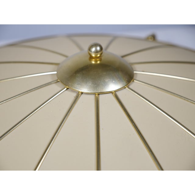 1950s Art Deco Ceiling Lamp in Metal and Fabric from Erco, 1950s For Sale - Image 5 of 9