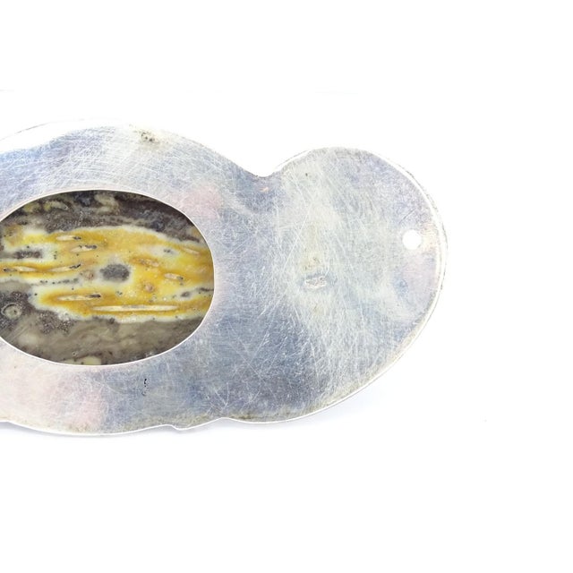 Art Nouveau Brooch in Sterling Silver and Agate Stone For Sale - Image 11 of 17