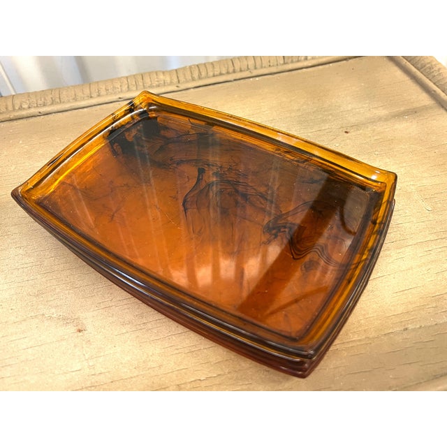 1960s Vintage Faux Tortoise Shell Lucite Snack Trays - Set of 4 For Sale - Image 5 of 10