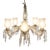 Vintage 5 Arm crystal.and Glass Chandelier From the 1950's For Sale