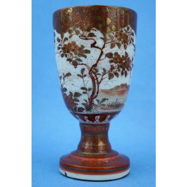 Blue 19th Century Meiji Bajazhai Porcelain Glasses by Miyaso Itto for Kutani Manufacture, Japan, Set of 2 For Sale - Image 8 of 18