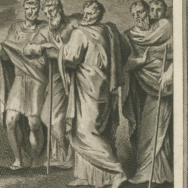 Pieter Mortier, Samuel at Mizpah and Samuel Anoints Saul King, 1700, Engraving For Sale - Image 6 of 12