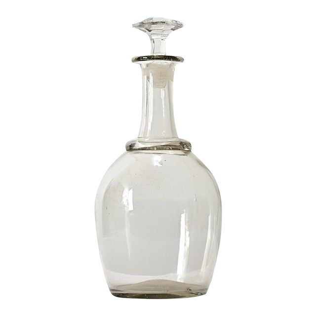 French 19th Century Large Glass Calvados Decanter With Stopper For Sale