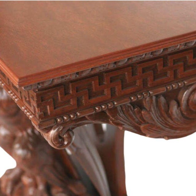 Late 19th Century Late 19th Century American Neoclassical Hand-Carved Eagle Console Table For Sale - Image 5 of 6