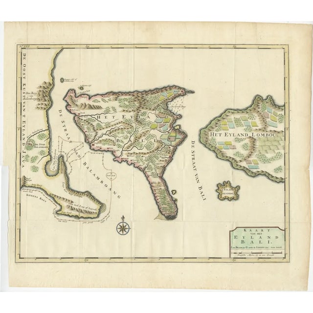 Map of Bali and Lombok by Valentyns, 1726 For Sale