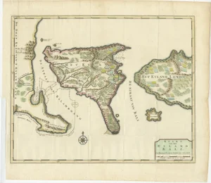Map of Bali and Lombok by Valentyns, 1726