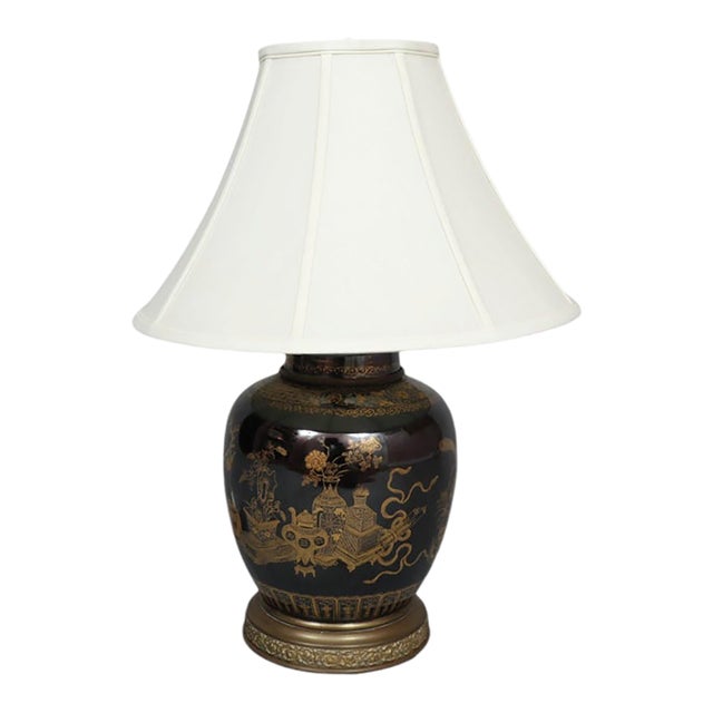 Chinoiserie Ginger Jar Table Lamp For Sale