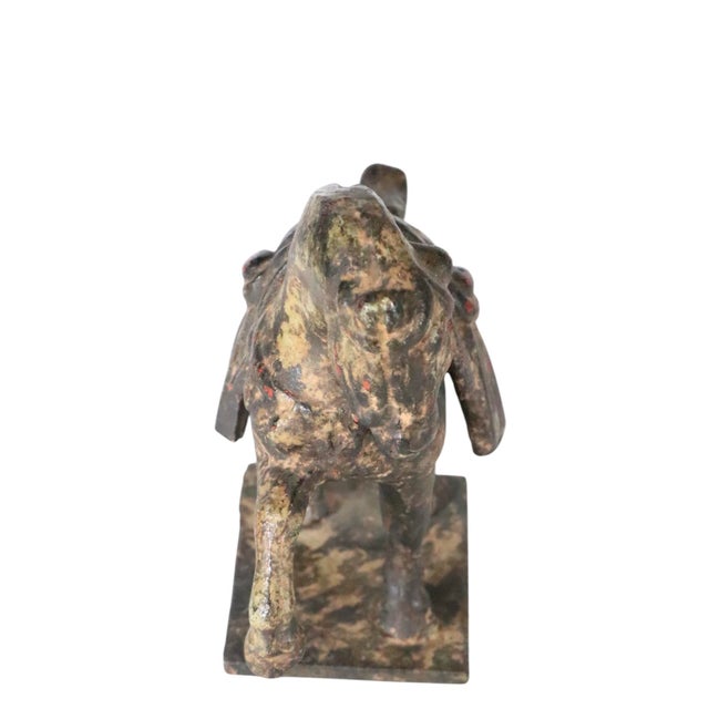 Early 20th Century Early 20th Century Cast Iron Tang Dynasty War Horse by Wony Japan For Sale - Image 5 of 8