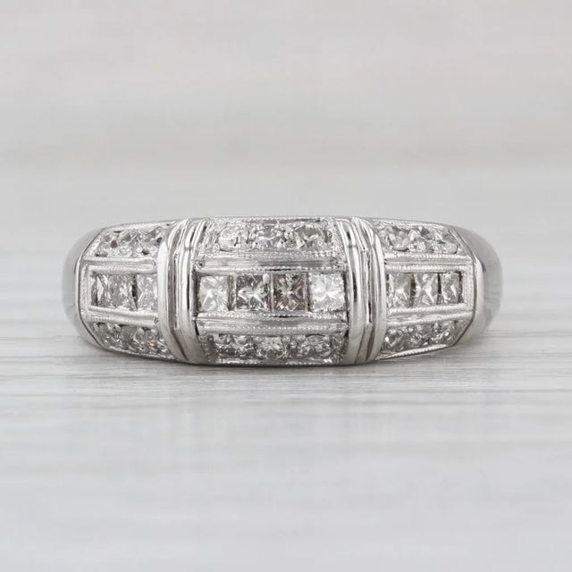 0.75ctw Diamond Ring 14k White Gold Size 8 Wedding Anniversary Band For Sale In Greensboro - Image 6 of 8