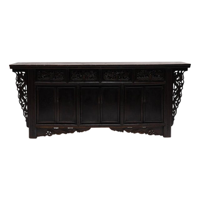 Antique Chinese Mythical Qilin & Buffalo Coffer, 19th Century For Sale