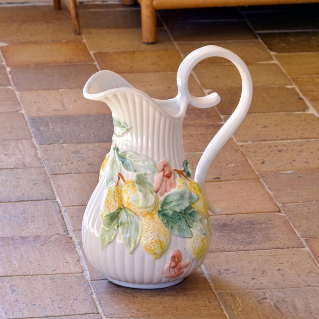 Large Vintage Lemon-Colored Earthenware Jug by Whats, 1970s For Sale - Image 13 of 13