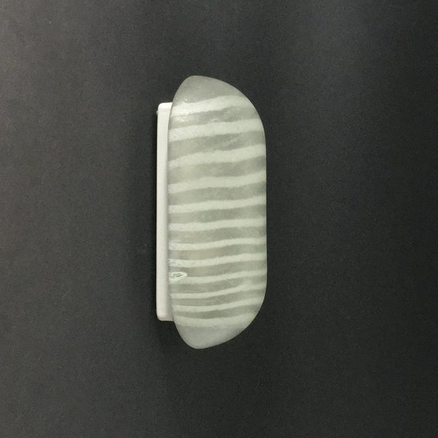 Mid-Century Modern Vintage Striped Glass Wall Lamps from Peill & Putzler, Germany, 1970s, Set of 2 For Sale - Image 3 of 8