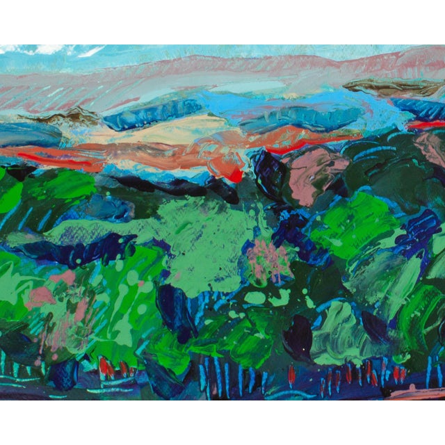 Signed 1980s Abstract Acrylic Landscape by Harry Hilson For Sale - Image 4 of 7
