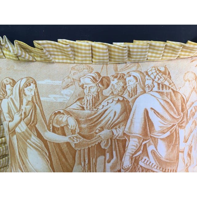 French Country Toile "The Chastity of Joseph" Pillow For Sale - Image 3 of 6