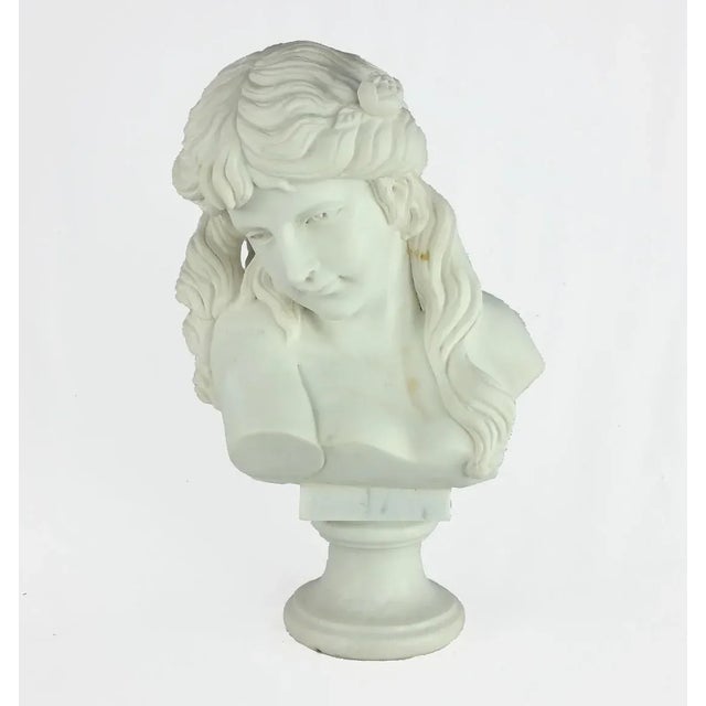 White Marble Bust of a Lady For Sale - Image 8 of 8