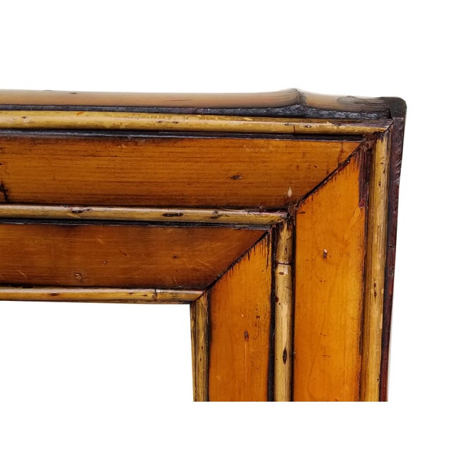 Wood Vintage Bamboo and Rattan Wall Mirror - Made in Italy For Sale - Image 7 of 9